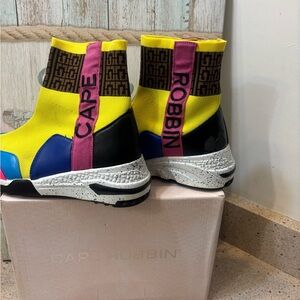 Cape Robbin Yellow and Blue High-Top Sneakers